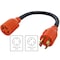 Ac Works Power Strip Cord, SOOW, L14-20R, L14-30P, 1.5 ft., Black L1430L1420-018 - alternate 3